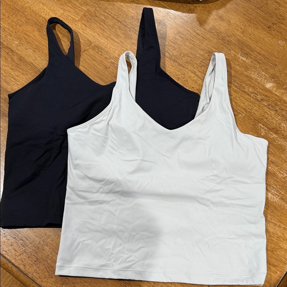 ZYIA White & Black Active Tank Tops Duo